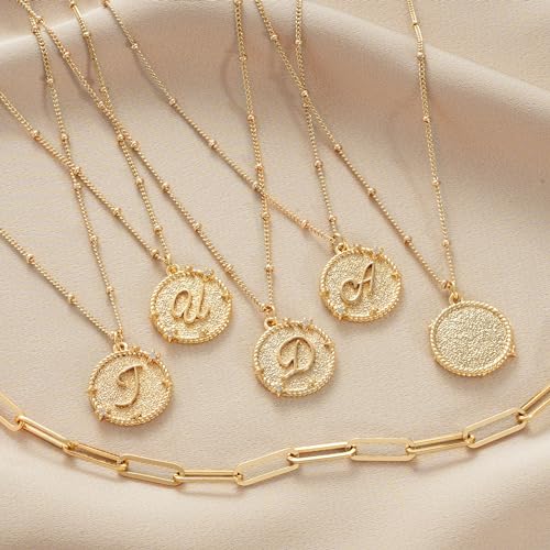 Gold Plated Layered Initial Necklace - A to Z