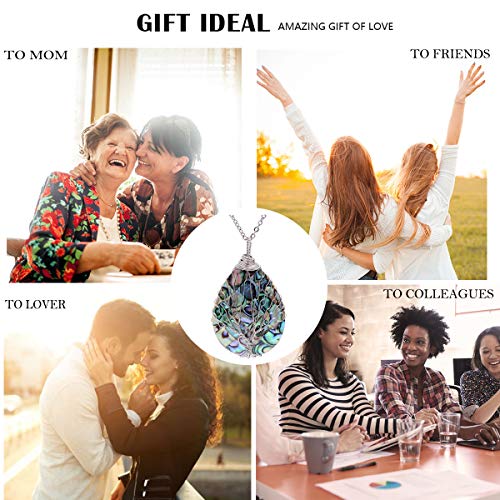 Abalone Teardrop Necklace - Handmade Silver Water Drop