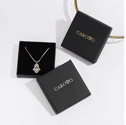 CAROVO Silver Toggle Link Chain Necklace for Women