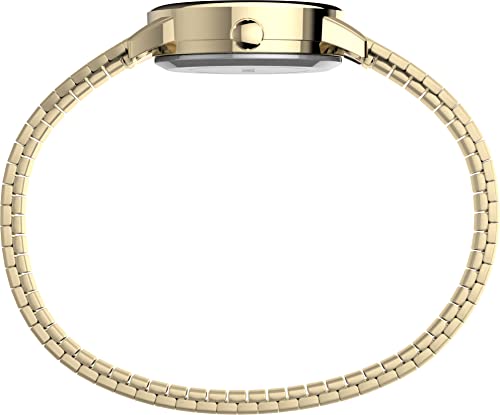 Gold-Tone Easy Reader Watch with White Dial