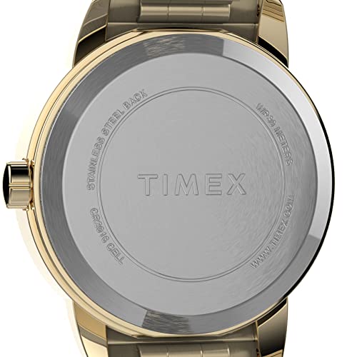 Gold-Tone Easy Reader Watch with White Dial