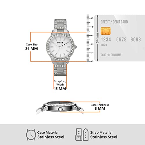 Fossil Women's Silver Glitz Stainless Steel Watch ES2362