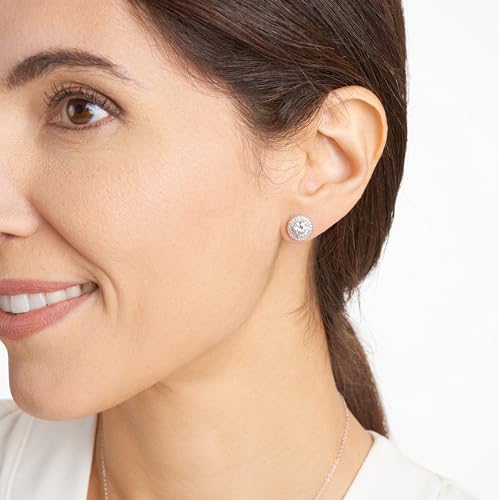 Sterling Silver CZ Pendant Necklace and Earrings Set