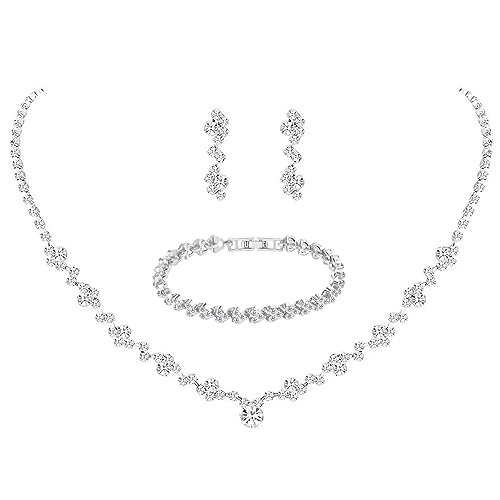 Tatibana Silver Crystal Wedding Jewelry Set
