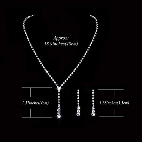 Sparkling Silver Bridal Jewelry Set - Necklaces and Earrings
