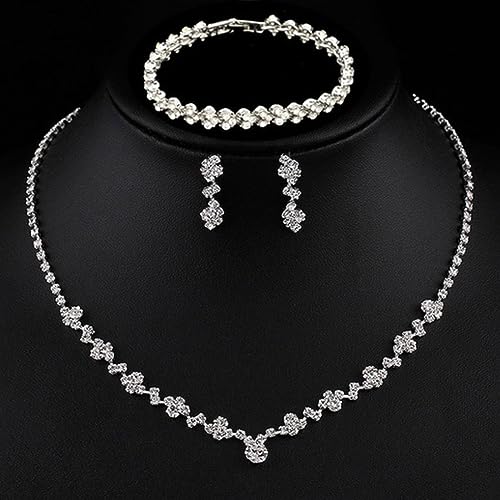 Tatibana Silver Crystal Wedding Jewelry Set