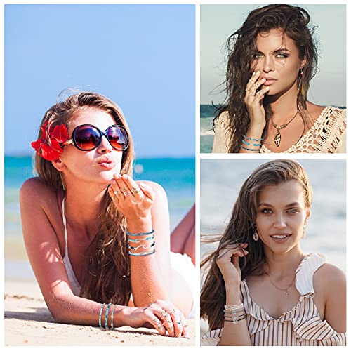 Surfer Wave Bracelet & Layered Choker Necklace Set