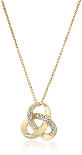18K Yellow Gold Diamond Knot Pendant Necklace