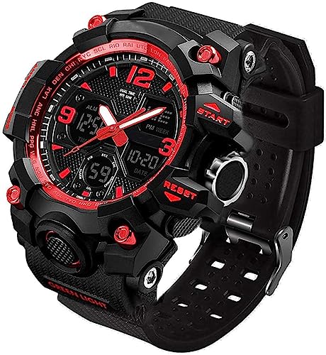LYMFHCH Men's Analog Sports Watch with LED Display