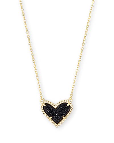 Kendra Scott Ari Heart Necklace with Black Drusy