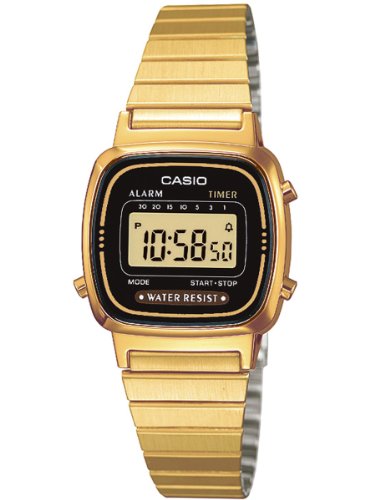 Gold Tone Digital Ladies Watch with Retro Style
