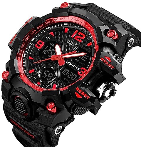 LYMFHCH Men's Analog Sports Watch with LED Display