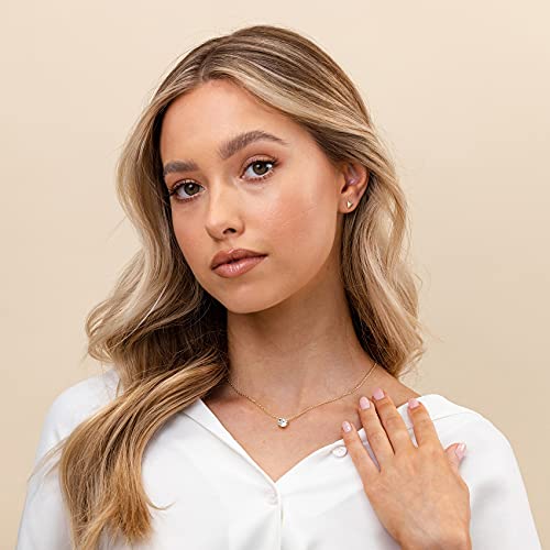 PAVOI Crystal Solitaire 14K Gold Choker Necklace