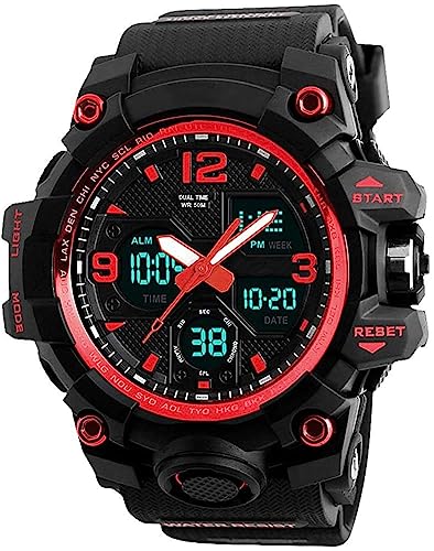 LYMFHCH Men's Analog Sports Watch with LED Display