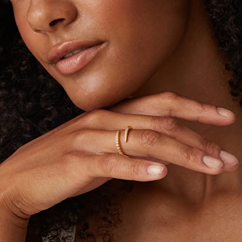 PAVOI 14K Gold Plated Cubic Zirconia Eternity Band