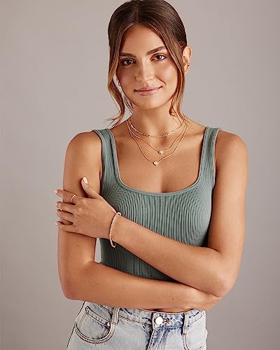 PAVOI Rose Quartz Pendant Necklace | Dainty Gold Chain