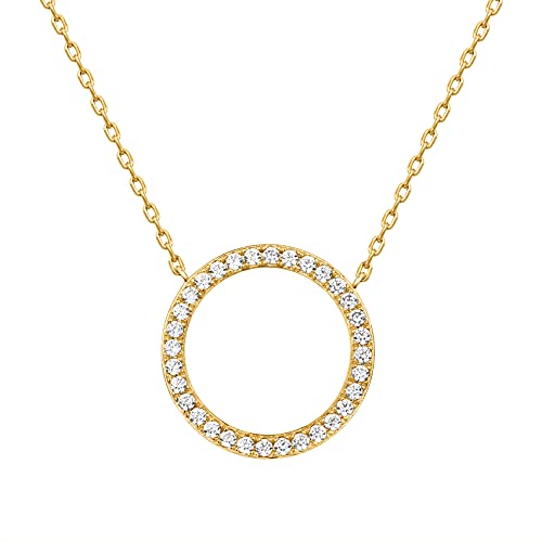PAVOI CZ Solitaire Necklace | Dainty Gold Pendant