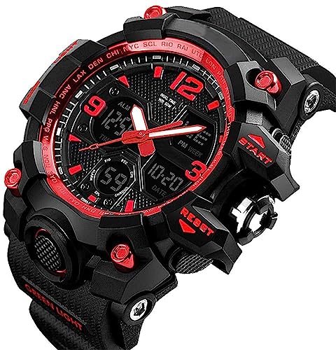 LYMFHCH Men's Analog Sports Watch with LED Display