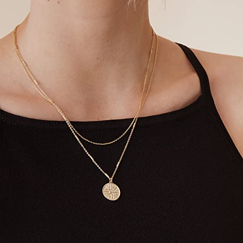 PAVOI Gold Plated Coin Pendant Necklace for Women