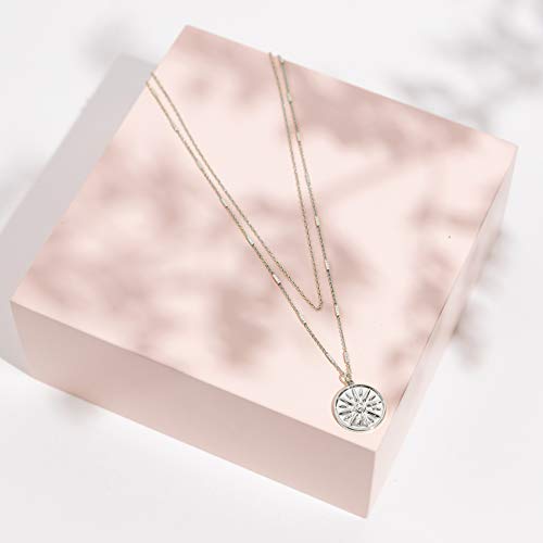 PAVOI Gold Plated Coin Pendant Necklace for Women