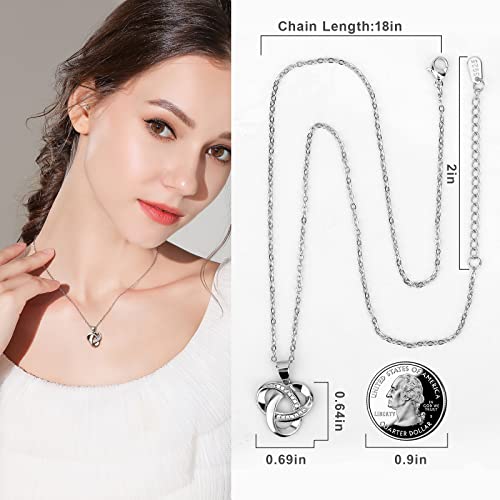 Sterling Silver Love Knot Necklace for Women