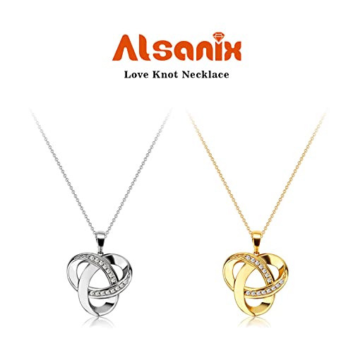 Sterling Silver Love Knot Necklace for Women