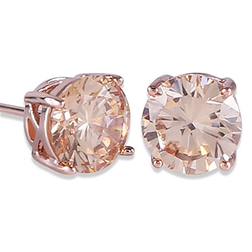 Rose Gold Yellow Crystal Eternity Stud Earring Set