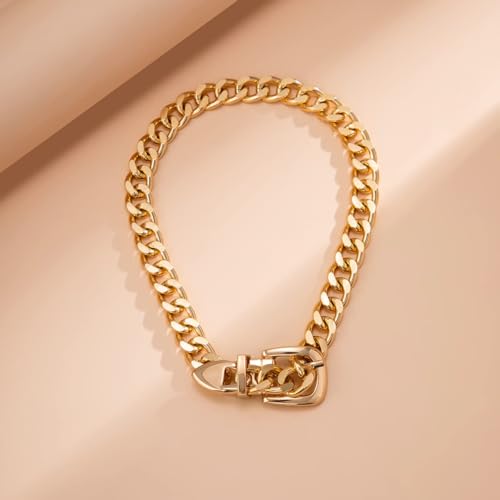 Gold Chunky Chain Choker Necklace for Women - Jewelry