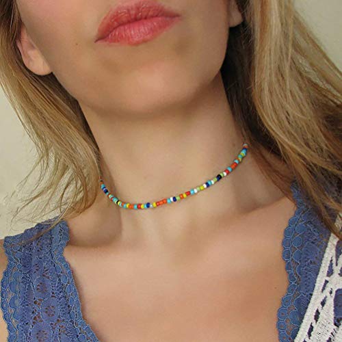 Boho Seed Bead Choker Set for Women - Wremily
