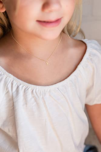Foxgirl Initial Necklace, 14K Real Gold Letter Pendant