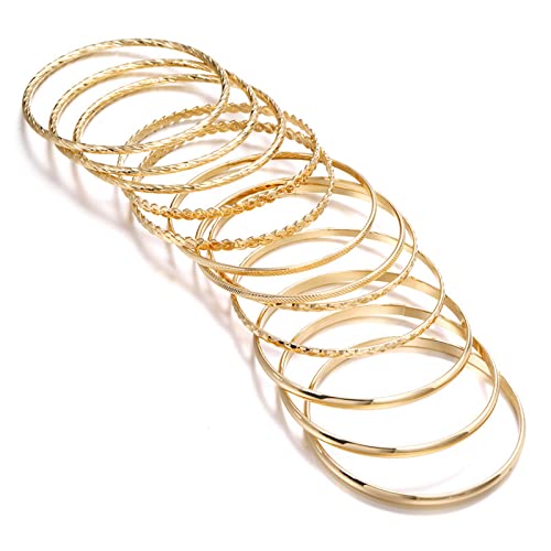Gold Plated Indian Boho Bangle Stackable Bracelets Women