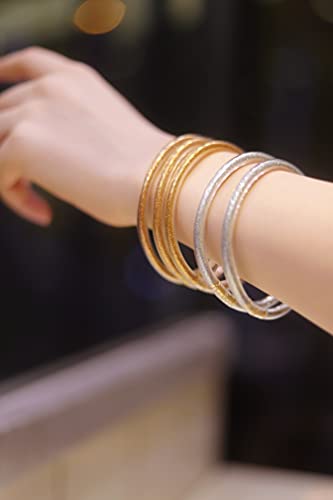 Glitter Jelly Bangles Bracelets Set for Women and Girls