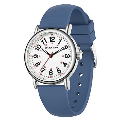 Navy Blue Nurse Watch with 24-hour Dial