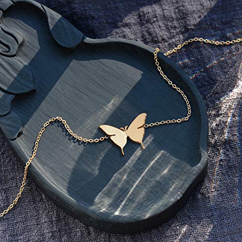 Gold Butterfly Necklace - 18K Plated, Delicate Chain