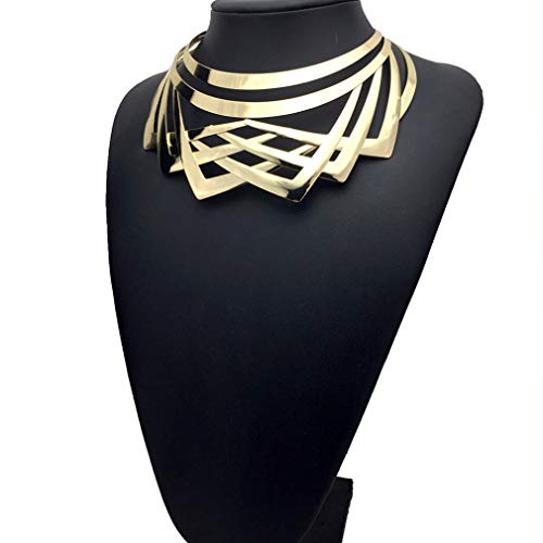 YAZILIND Gold Statement Choker Necklace - Bib Style