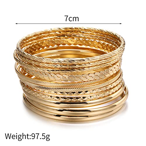 Gold Plated Indian Boho Bangle Stackable Bracelets Women