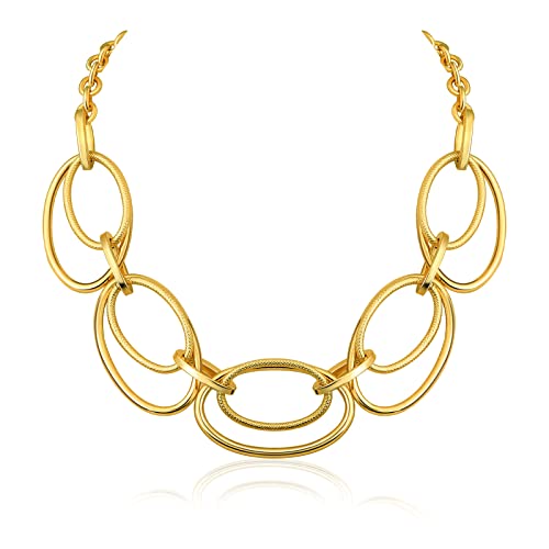 14k Gold Plated Cable Link Pendant Necklace