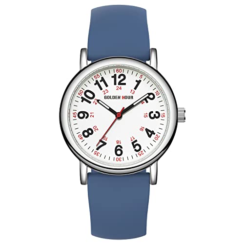 Navy Blue Nurse Watch with 24-hour Dial