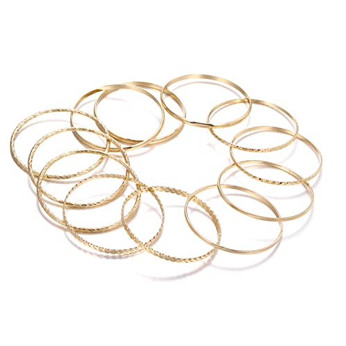 Gold Plated Indian Boho Bangle Stackable Bracelets Women