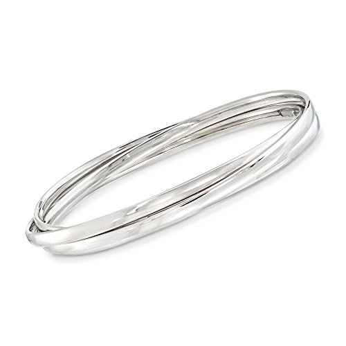 Italian Sterling Silver Rolling Bangle Bracelet, 7.5