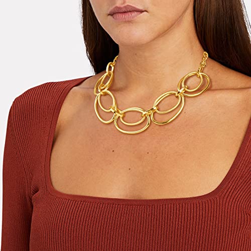 14k Gold Plated Cable Link Pendant Necklace