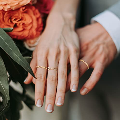 14K Gold Plated Stackable Knuckle Rings Set Women's Sizes