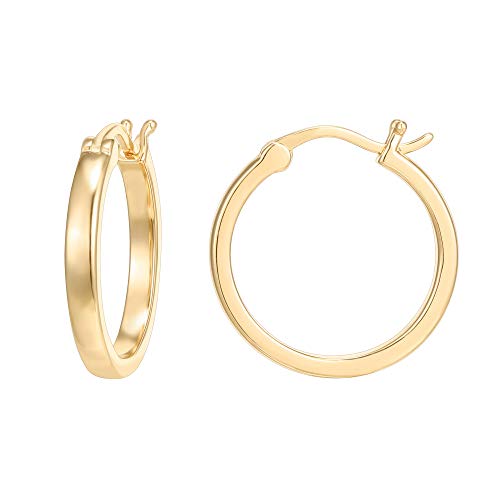 PAVOI Yellow Gold Plated Sterling Silver Hoop Earrings