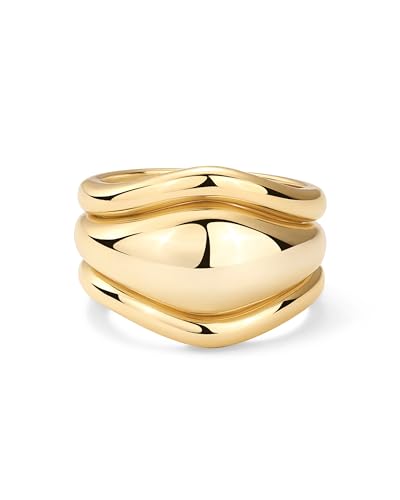 PAVOI 14K Gold Plated Women's Statement Rings Set