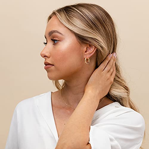 PAVOI Yellow Gold Plated Sterling Silver Hoop Earrings