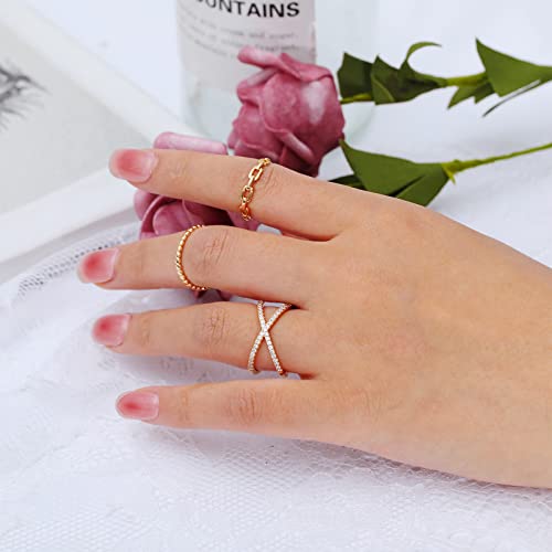 14K Gold Plated Stackable Knuckle Rings Set Women's Sizes