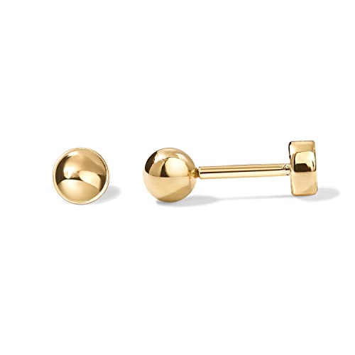 14K Gold Plated Sterling Silver Ball Stud Earrings