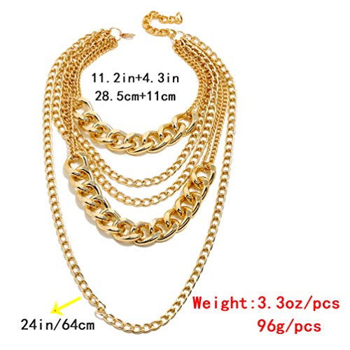 Chunky Punk Chain Multilayer Statement Collar Necklace