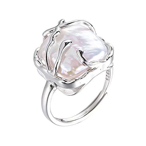 Baroque Pearl 925 Silver Fashion Statement Ring