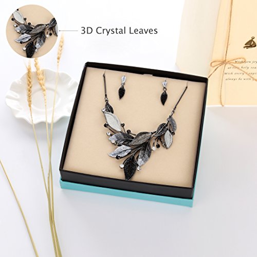 Elegant Chunky Black Crystal Statement Jewelry Set